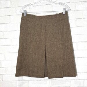 Vtg Gap Wool Blend Tweed Herringbone Skirt 4 Office Minimalist Preppy Academia